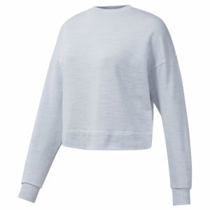 Reebok Training Essentials Marble Crew Sweatshirt Damen - Weiß - DE 902-VTH